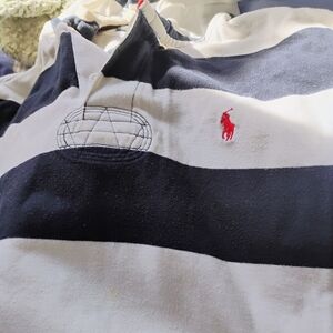Ralph Lauren Navy and White Polo with Red Logo